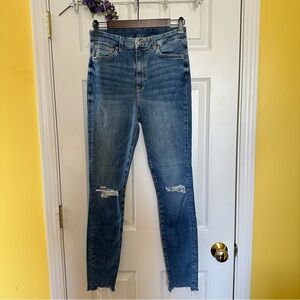 H&M women’s Distressed Blue Denim Jeans